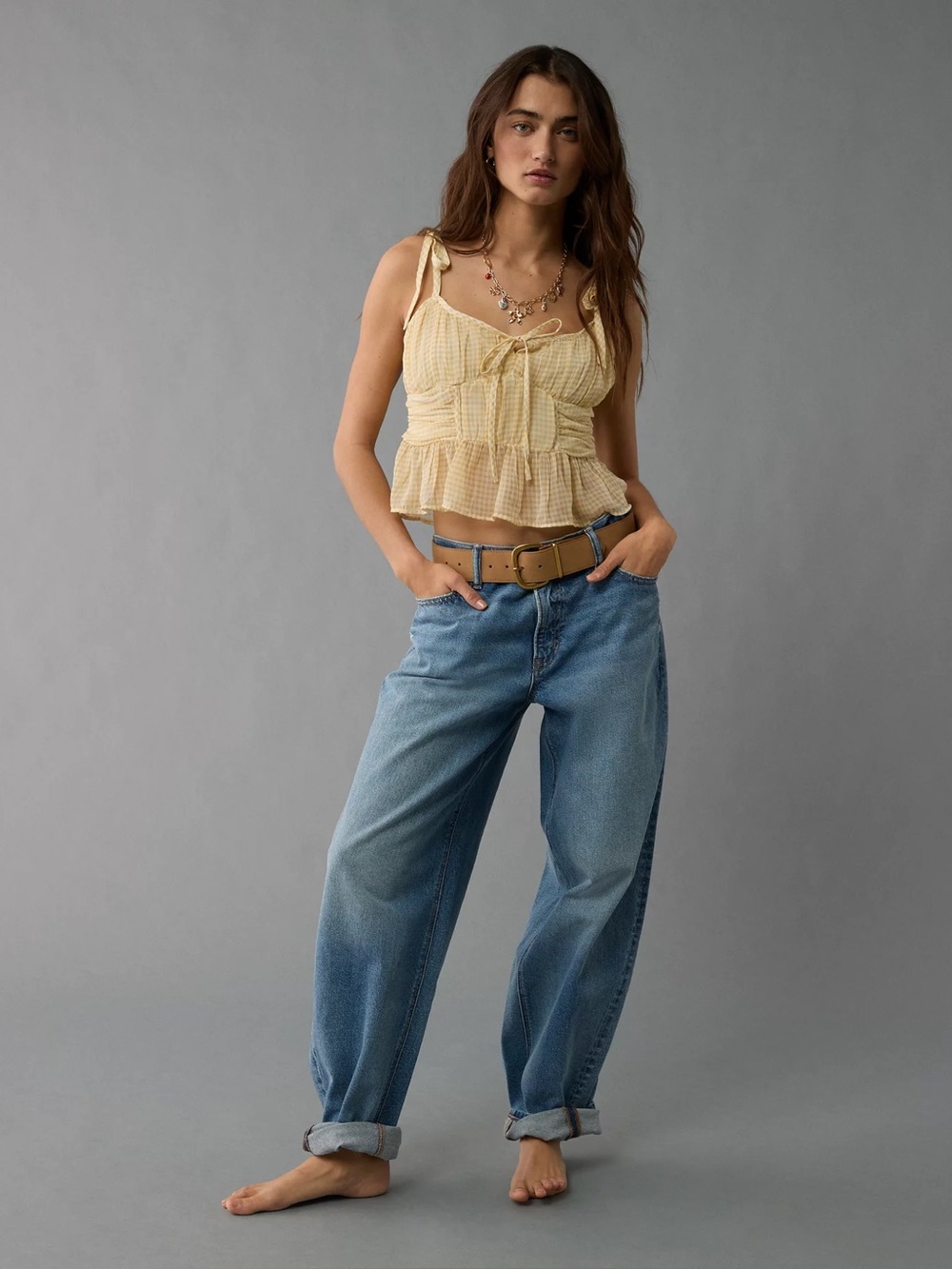 american eagle corset peplum top - Picture 3 of 5
